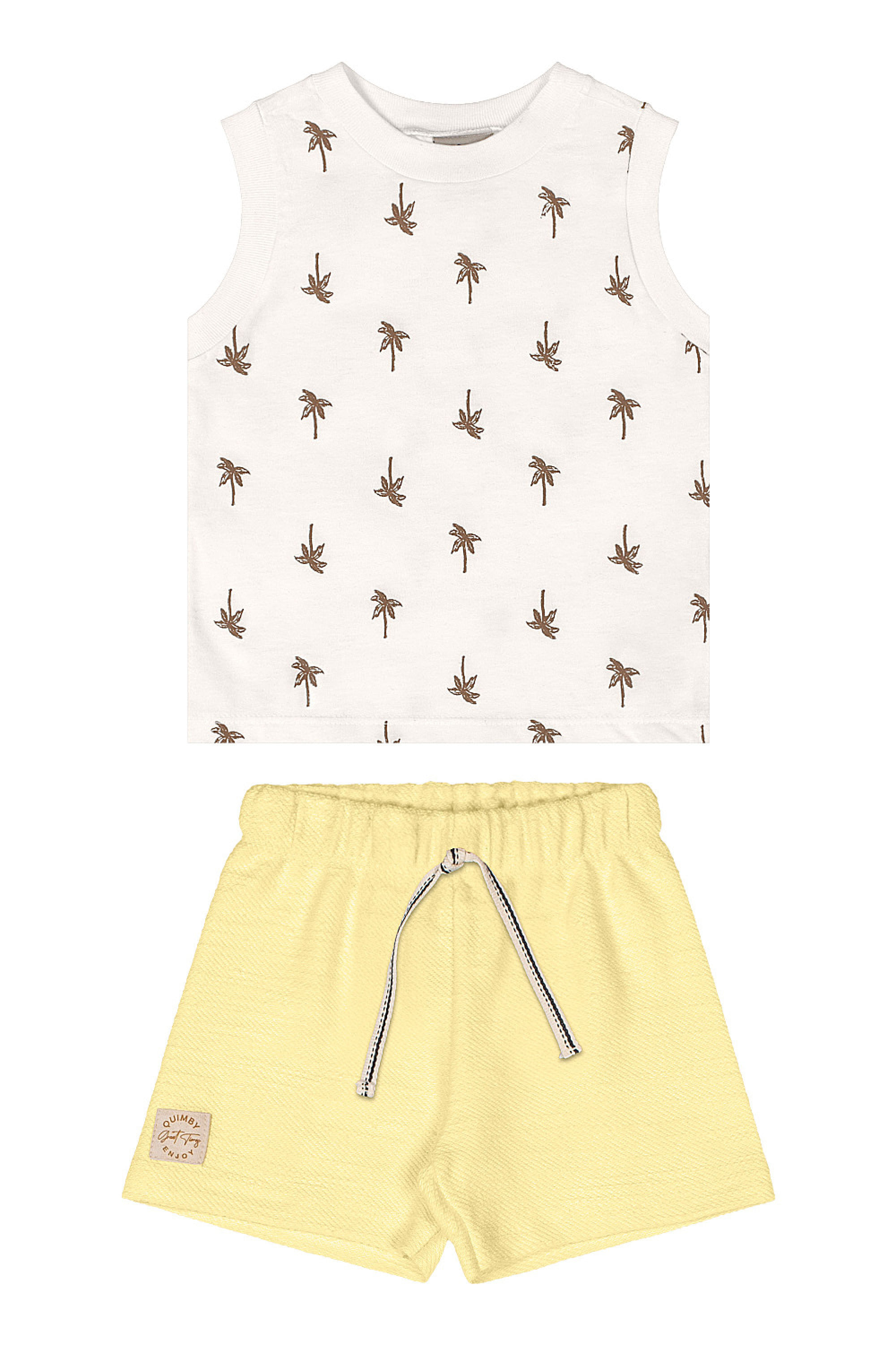 Conjunto para Menino Regata Estampada e Bermuda (Off White) Quimby - Imagem 20